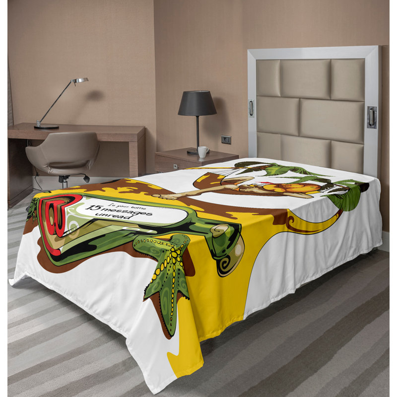 Drap-housse Ambesonne Beach Top Message in Bottle, Drap plat pour lit simple