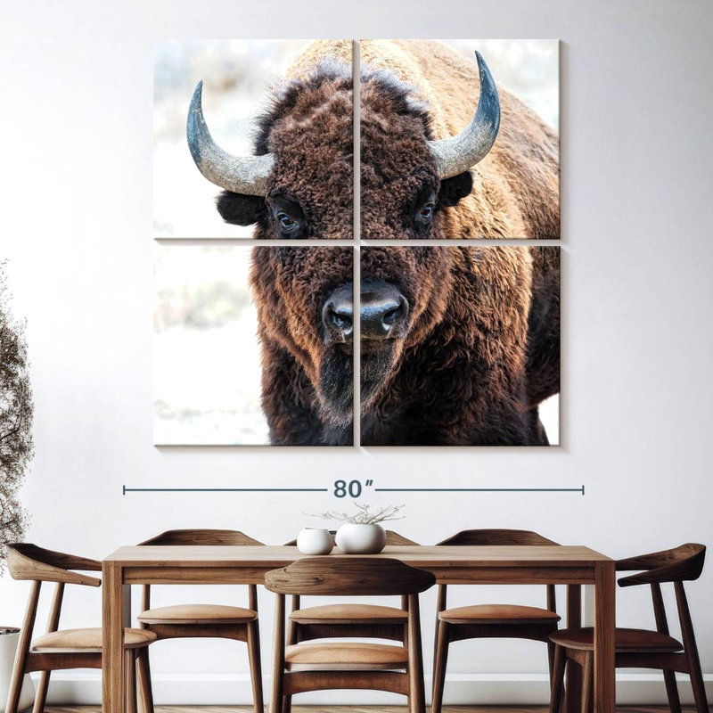 Bison d'Amérique - un trésor national, H 74 po x l 74 po