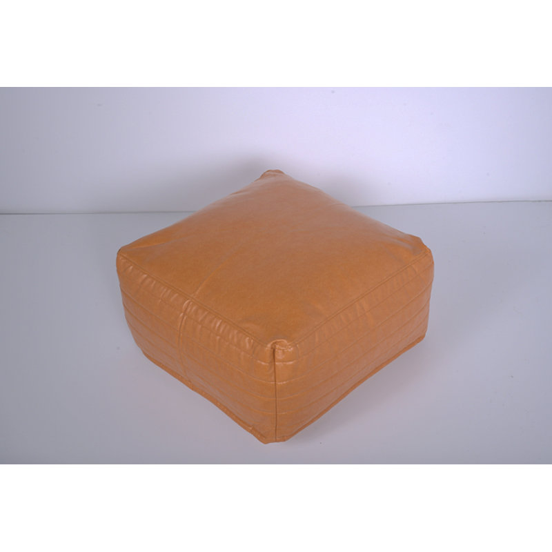 Repose-pieds rectangulaire en similicuir Bambo, caramel, Chameau