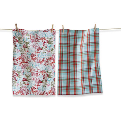 Woodcut Mushroom Dishtowel S2
