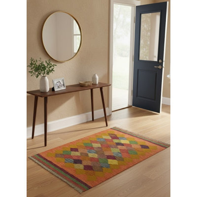 One-of-a-Kind 2'9" X 4' 2010s Wool Area Rug in Multicolored