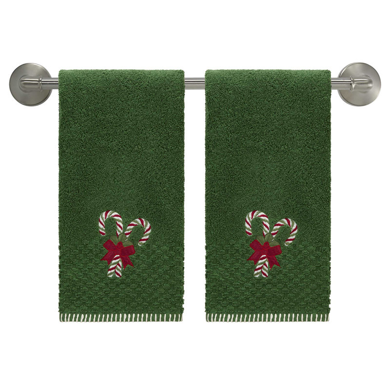  Candy Cane 2-Pack Hand Towel Set