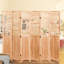 Paravent 6 pièces en bois massif naturel l 82,8 po x H 65 po pour écran intérieur, 6, finition avec charnières