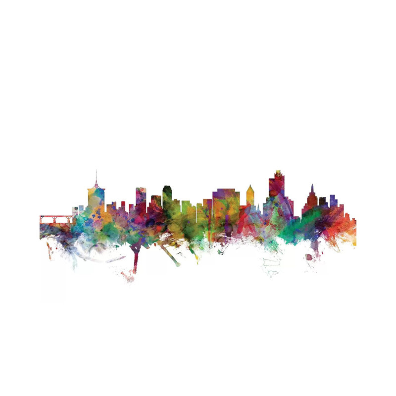 Tulsa, Oklahoma Skyline by Michael Tompsett - 1 Piece Wrapped Canvas Wall Art, 20.32 cm H x 30.48 cm W
