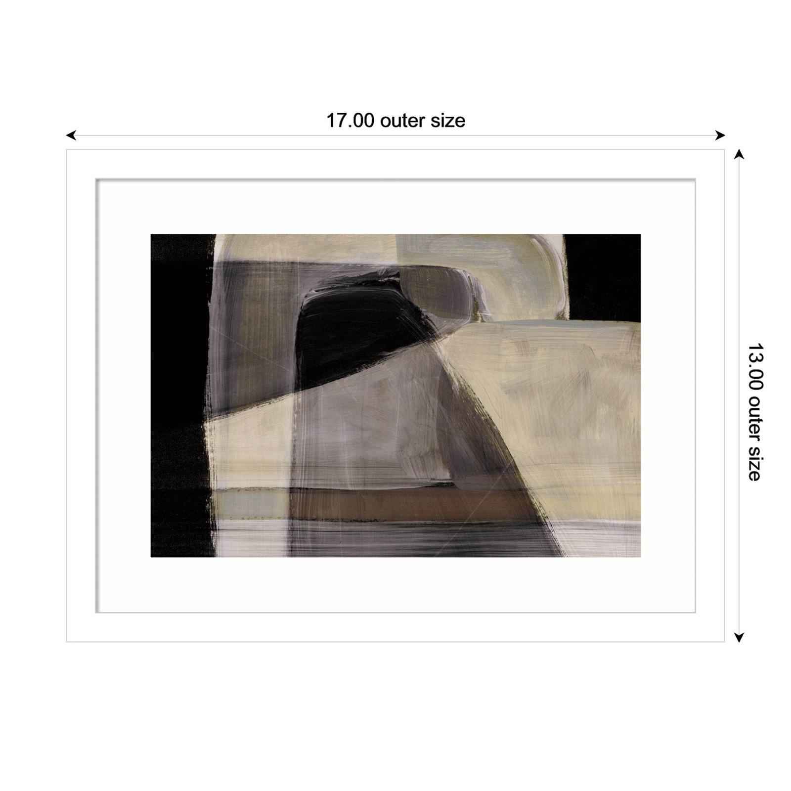 Cleve "Moods" Print by Dan Hobday, White, 13" H x 17" W