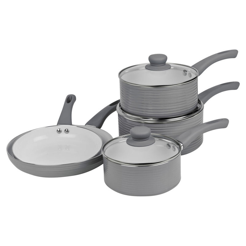 Damauni 8 - Piece Aluminum Cookware Set, Grey