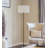 Cromwell Floor Lamp - 58.75"H Black Metal with Burlap Drum Shade 150W E26 3-Way Rotary Switch Slim Pole Design, Contemporary-1777847269-1777847268