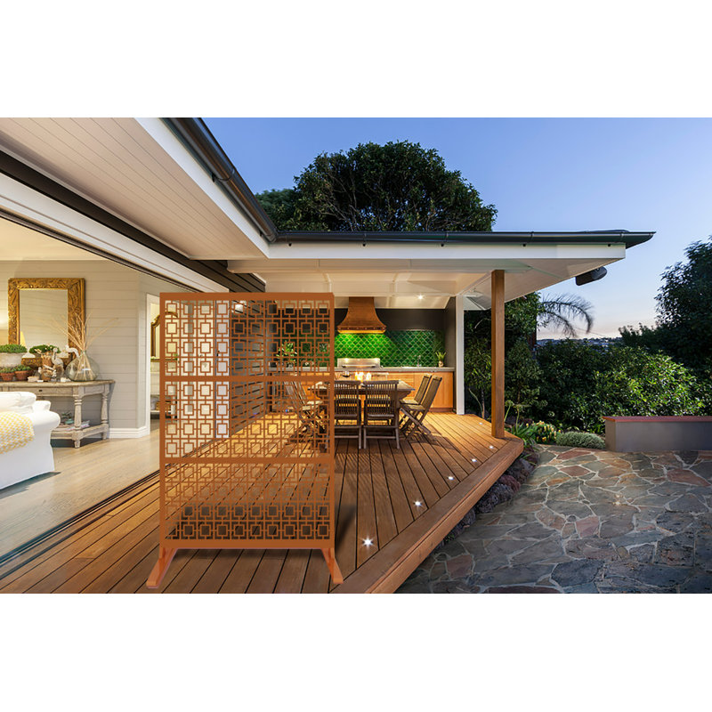 Paravent en métal décoratif H 6,5 pi x l 4 pi