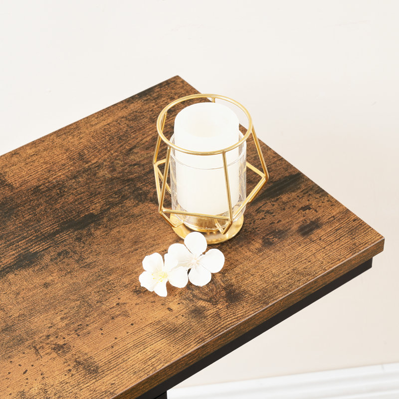 Keasha Wood and Metal C-Table Set, Rustic Brown
