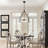 5-light Drum Chandeliers With Textured Glass -844178650