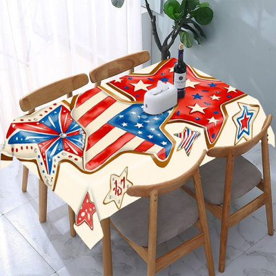 Nappe Ã  motifs d'Ã©toiles patriotiques, 152 x 305 cm, pour une dÃ©coration festive du 4 juillet