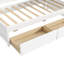 Lit simple avec bibliothèques en forme de L, ports de chargement et deux tiroirs en pin blanc pour la chambre à coucher, prises de courant encastrées Space Solution, rangement facile à assembler, design