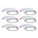 Nadair 6 Pack 6" Led Ic Rated Dimmable Swivel Ultra Slim Recessed Light With Junction Box 15W, 1125 Lumens, 3 Colour Setting, 3000K,4000K,5000K