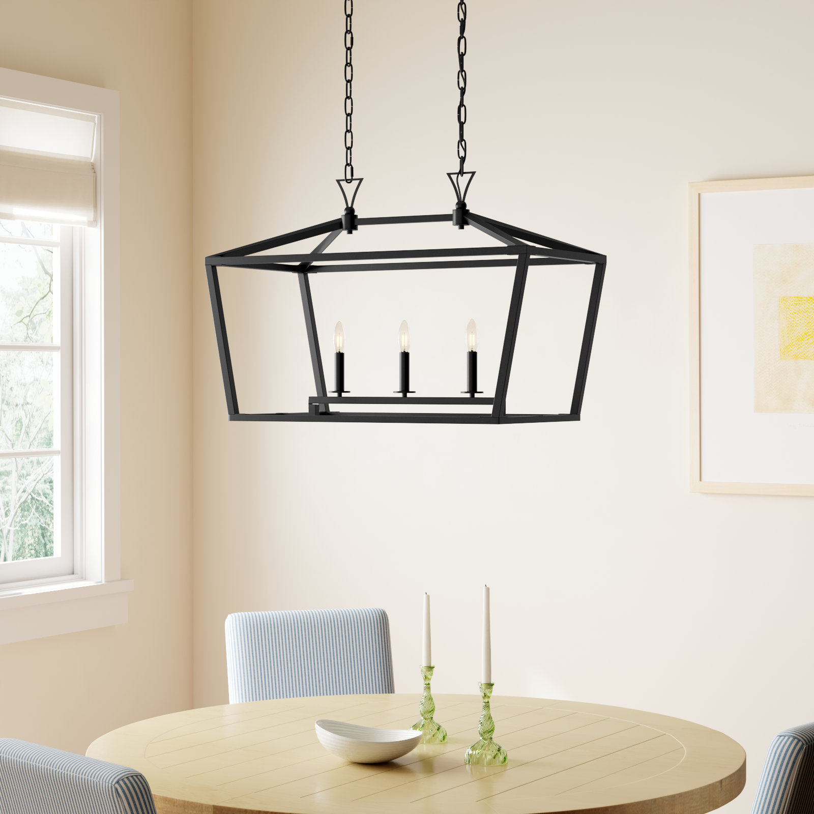 Hastings Dimmable 3-Light Pendant, Matte Black