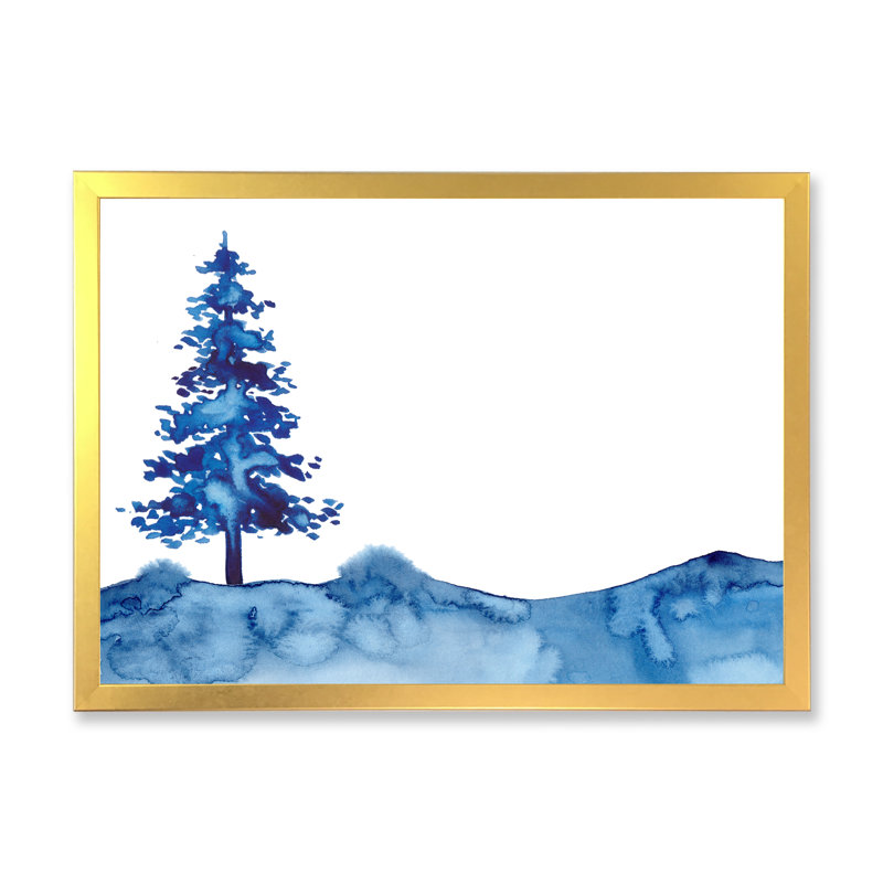 Sapin de Noël - reproduction sur toile, Cadre doré, H 16 po x l 32 po x P 1 po