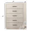 Commode de style transitionnel 1 pièce avec glissières latérales en métal et tiroirs en queue d'aronde gris clair