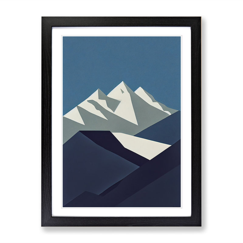 Lipkins Mountain Minimalism - Picture Frame Print, 64cm H x 46cm W, Oak