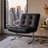 Mid-Century Modern Faux Leather Bauhaus Inspired Chrome Leg Lounge Chair-1227648489