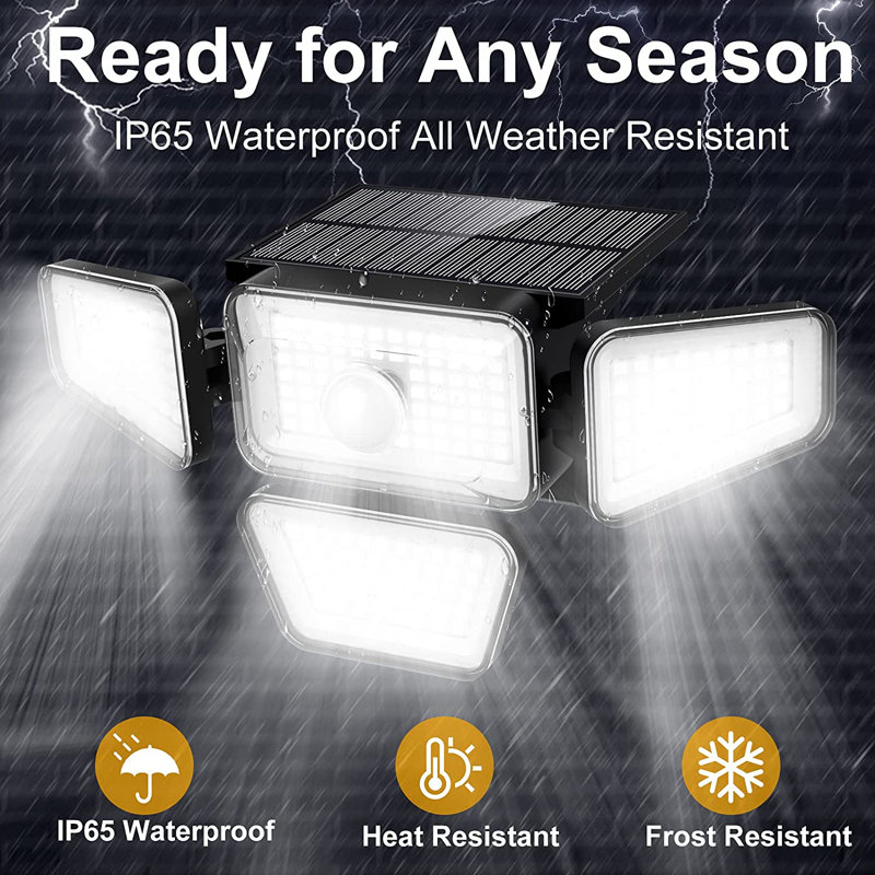 2.5-Watt LED Solar Power Dusk to Dawn Outdoor Security Flood Light with Motion Sensor