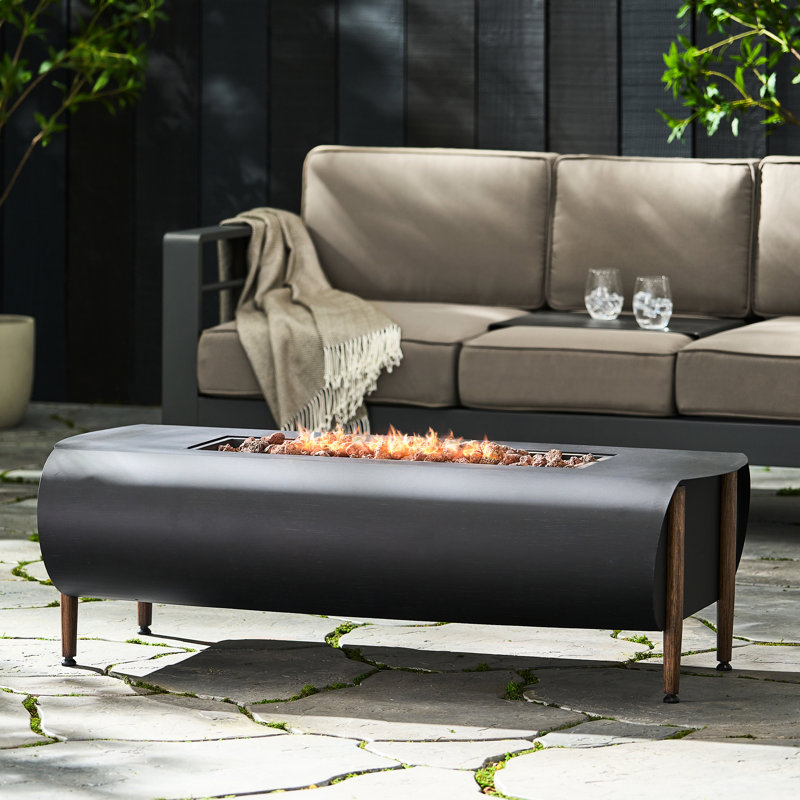 Chauffe-terrasse rectangulaire en fer gris foncé 50 000 BTU pour les rassemblements extérieurs