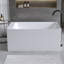 51'' Solid Surface Matte Tub, Freestanding Solid Surface Resin Stone Bathtub, Solid Surface Matte White Soaking Tub,Free Standing Tub With Overflow And Pop-Up Drain, Matte White