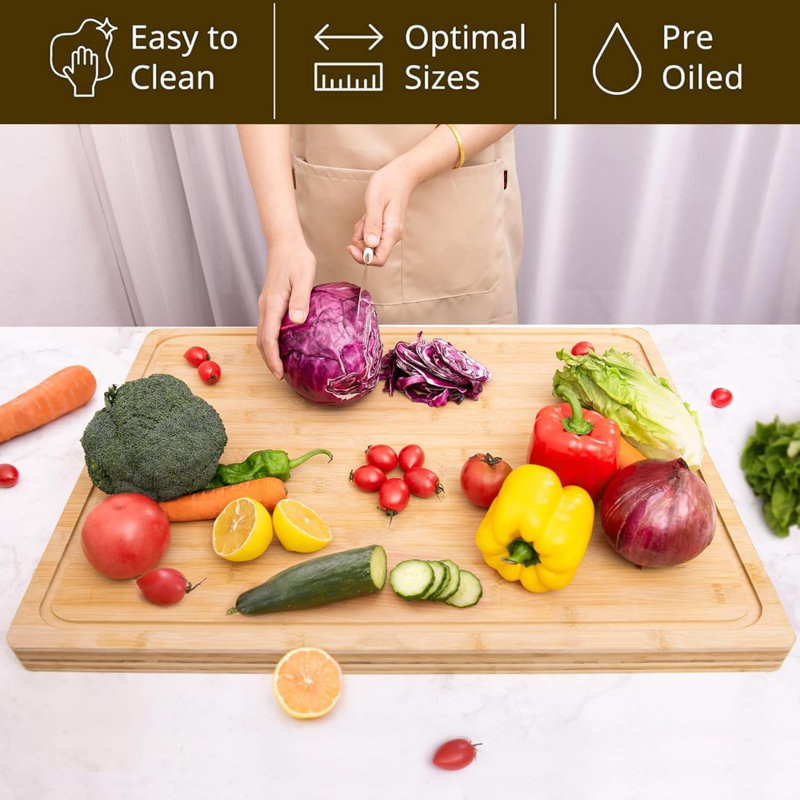 Bamboo Cutting Board with Inner Handle