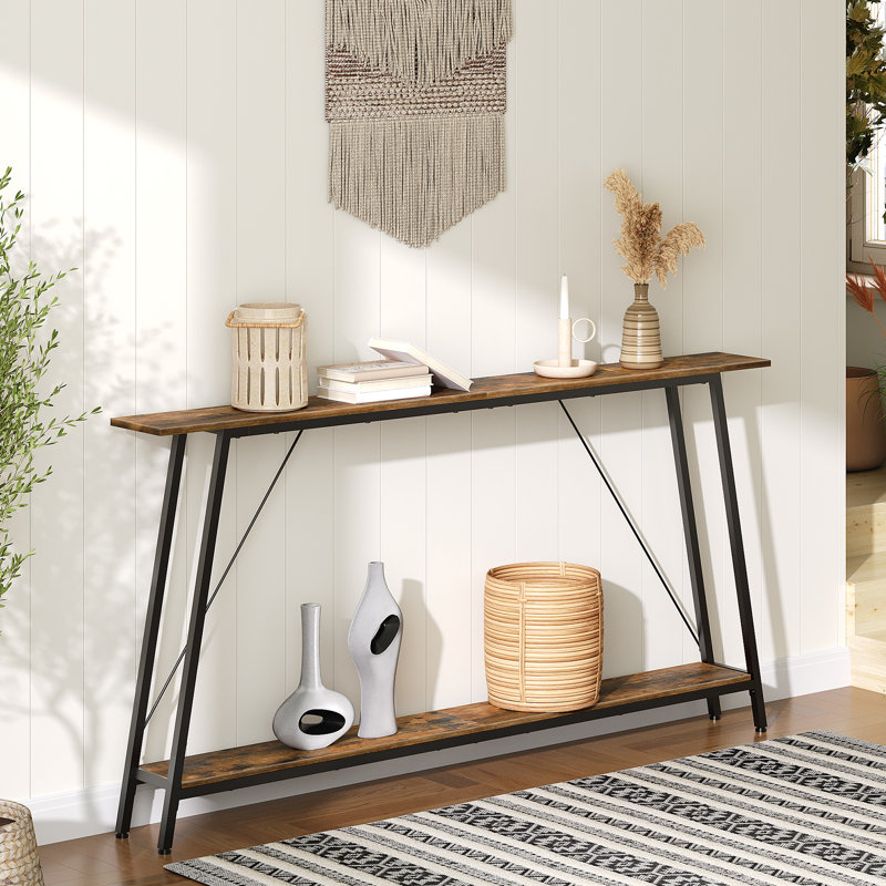 Table de vestibule Gullion , H 32 po x l 63 po x P 7 po, Brun rustique