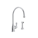 Georgian Era Single Handle Kitchen Faucet with Accessories