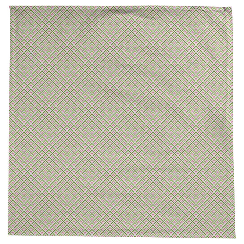 Avicia Geometric Tablecloth, Light Pink/Green