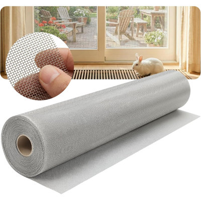 Rouleau de moustiquaire en acier inoxydable 40 po x 98 pi