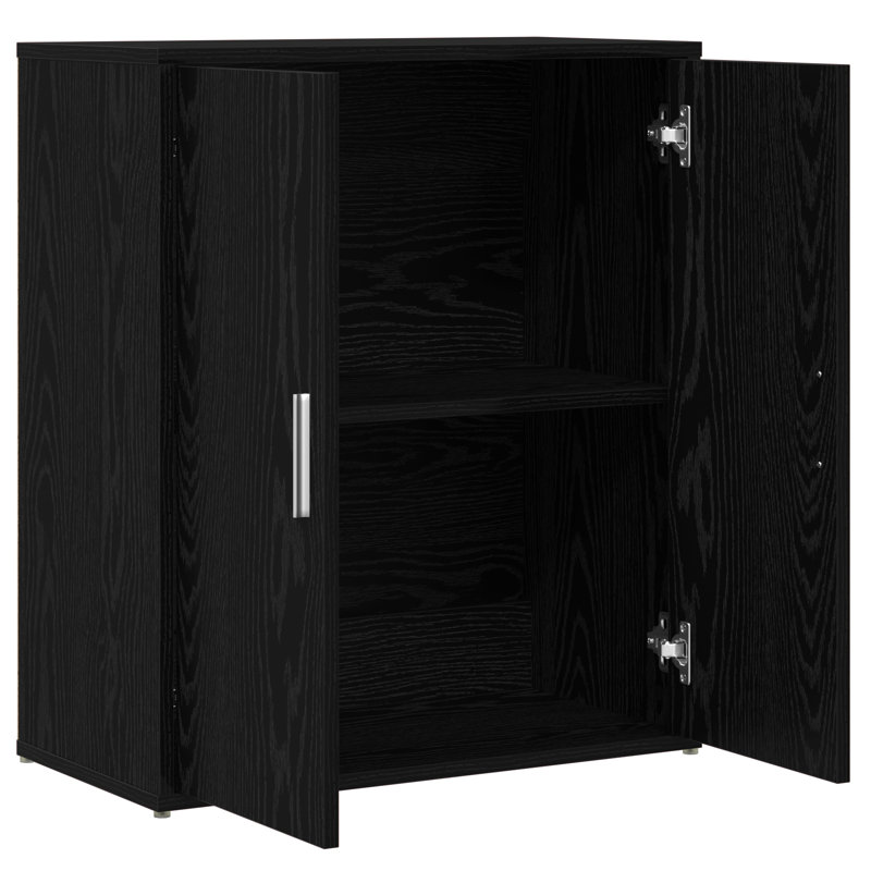 Highboard 2 Pcs 60 X 31 X 70 Cm Engineered Wood, Black Oak