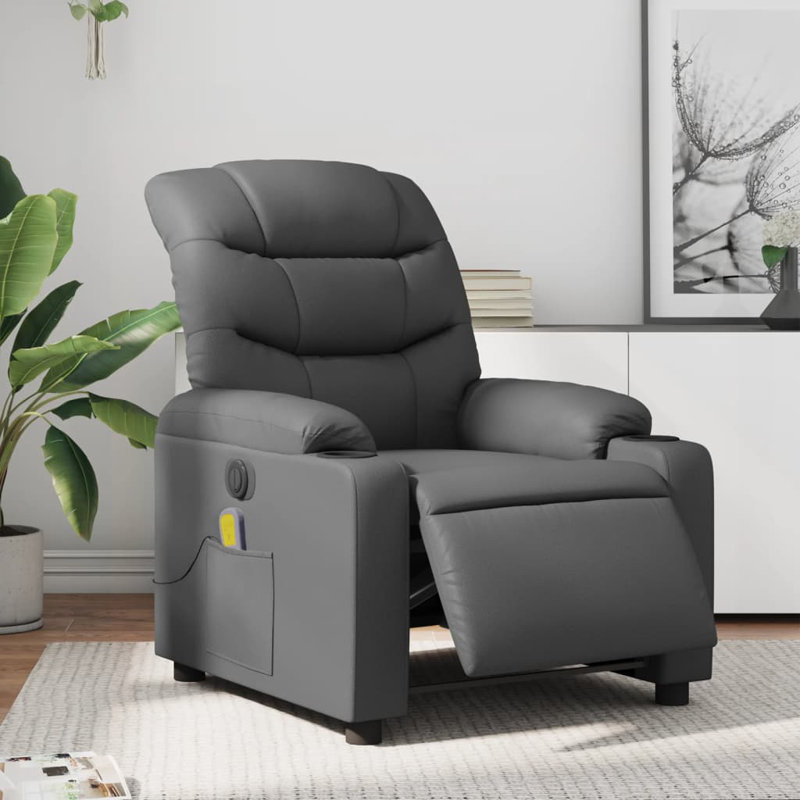Fauteuil de massage en faux cuir, Similicuir gris, Power