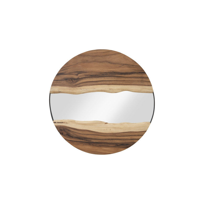 River Mirror, Natural, Round
