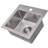 ZLINE 33 in. Anton Undermount Double Bowl Satin Stainless Steel Kitchen Sink with Bottom Grid (SR50D-33S)