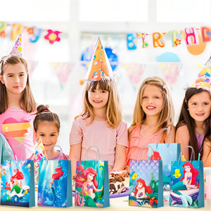 12 Mermaid Gift Bags - Party Favor Bags For Under The Sea Theme, Perfect For Girls Birthdays & Baby Showers