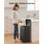Lovewind 60 Litre Stainless Steel Trash Can with Soft-Close Lid, Large Footstep Garbage Can with Roman Texture, Removable Inner Buckets, Recycling Bin for Kitchen Office, Black