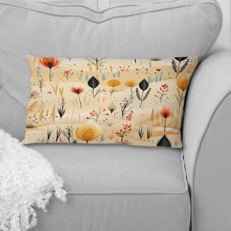 Motif bohème de fleurs de prairie beiges - imprimé floral