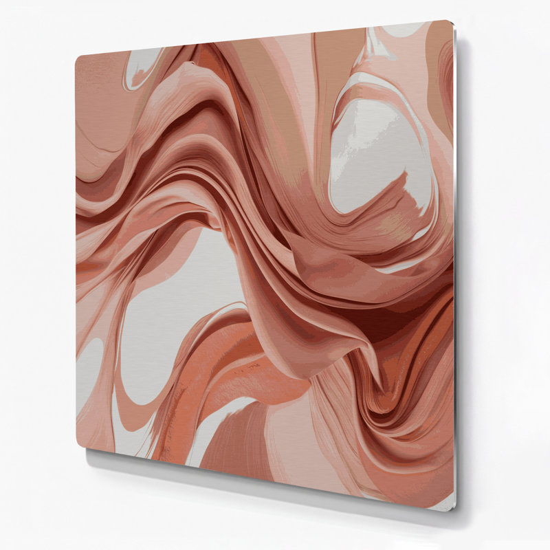 «Lyrical Abstraction 6», art mural en métal rose, H 32 po x l 32 po