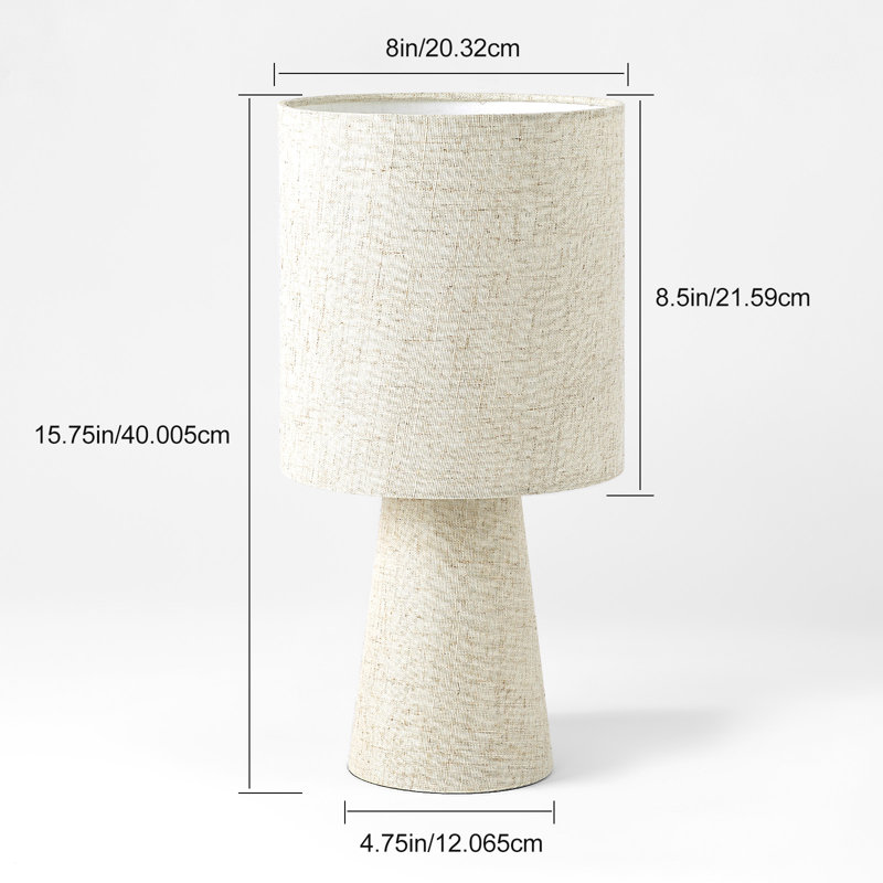 Minimalist Textured Linen Table Lamp Set, Soft Cozy Lighting