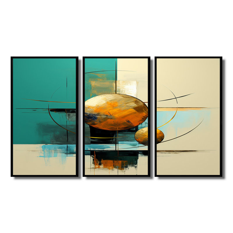 Ensemble de salon Double Art, H 28 po x l 36 po x P 1 po, Cadre flottant noir