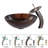 Glass Circular Vessel Bathroom Sink with Faucet-9112518
