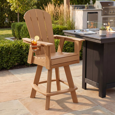 Adirondack Swivel Bar Chair with Cup Holder