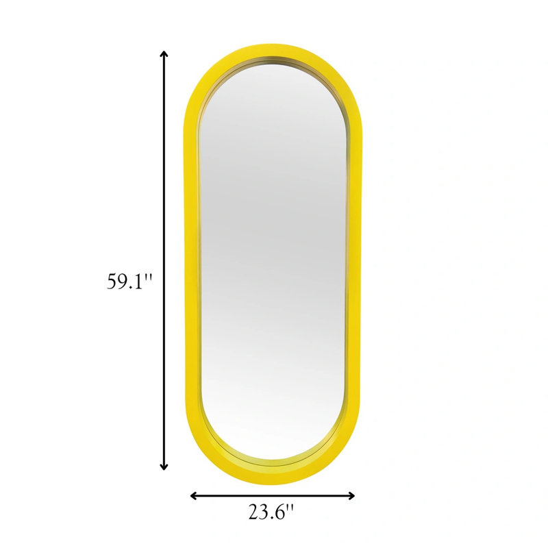 Grand miroir à pilules, Jaune, 59,1 po x 23,6 po