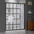 Cyrus 60"W x 72"H Single Sliding Aluminum Framed Shower Door with Black-Grid Tempered Glass and Protective Treatment