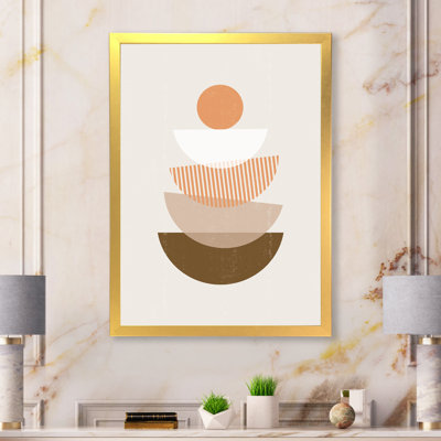 «Abstract Sun and Moon Geometrics in Terracotta I», impression sur toile