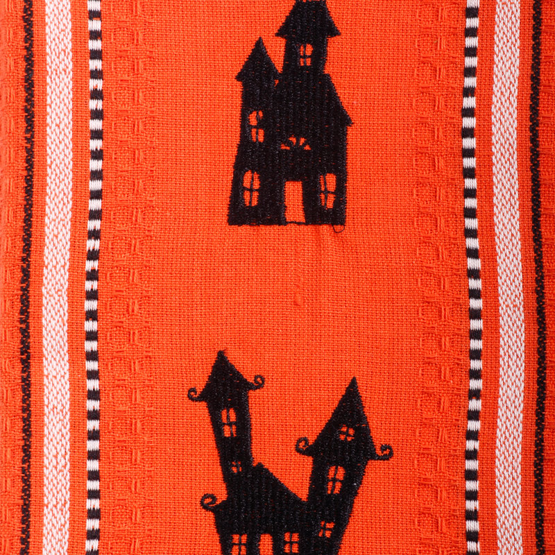 Toile à vaisselle emroidered hanté houses