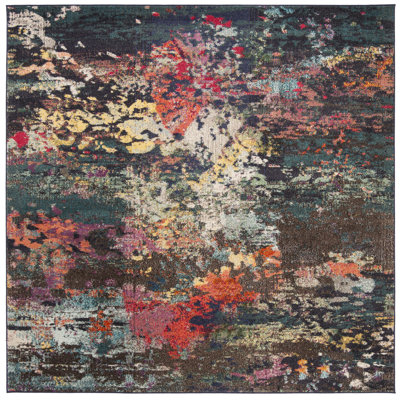 Hertzler Southwestern Wool Brown/Teal Area Rug