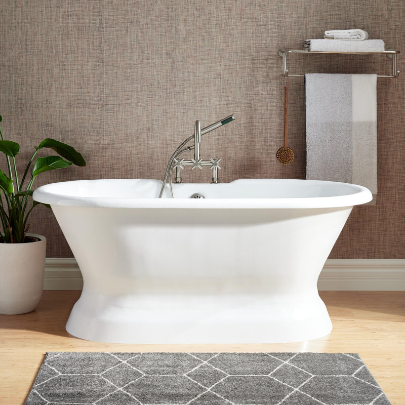 Henley 66" Cast Iron Double-Ended Pedestal Tub with 7" Rim Holes