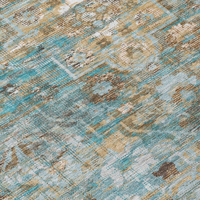 Tapis lavable à la machine intérieur / extérieur ACN2782 Global Chantille, Sarcelle, 9 pi x 12 pi