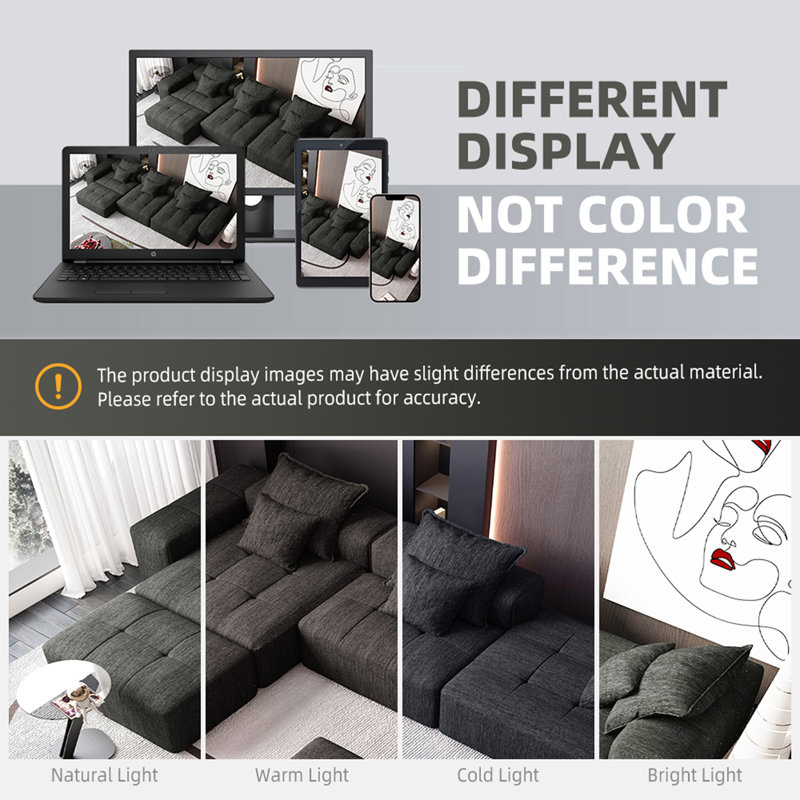 Canapé modulaire surdimensionné Modern, Noir